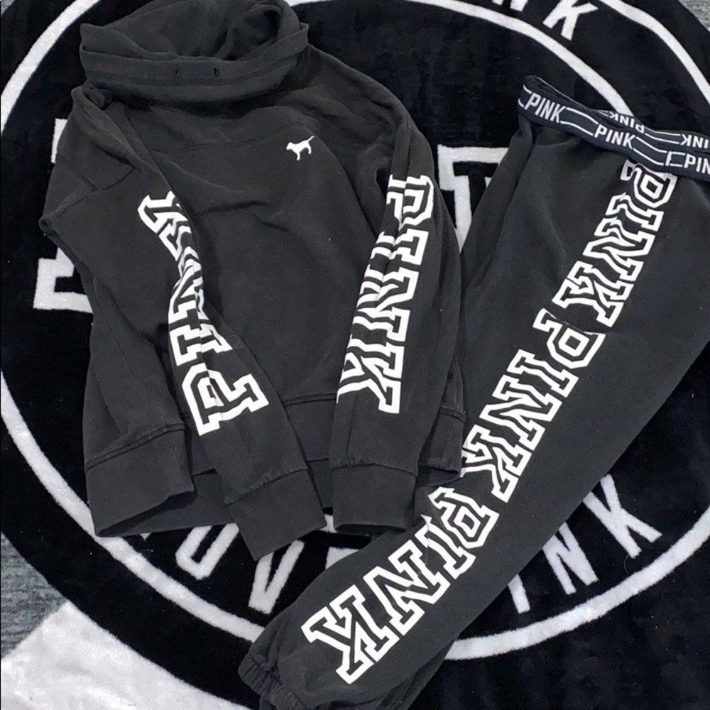 Pink VS | All black sweat suit - Picture 2 of 2